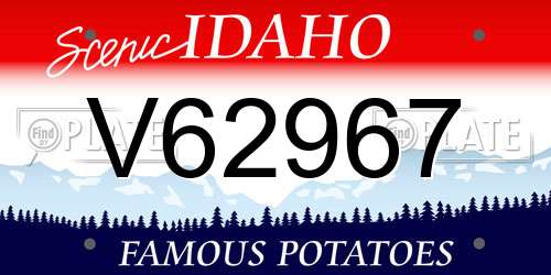 V62967 Idaho License Plate