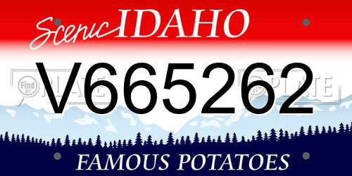 V665262 Idaho License Plate
