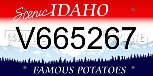 V665267 Idaho License Plate