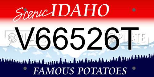 V66526T Idaho License Plate