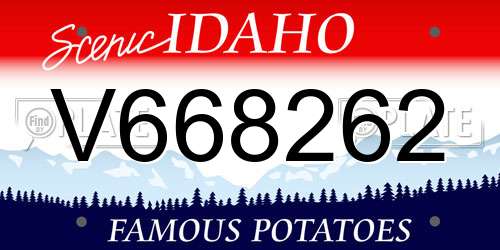 V668262 Idaho License Plate
