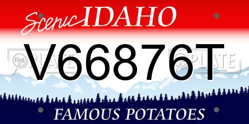 V66876T Idaho License Plate