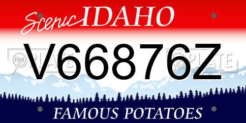 V66876Z Idaho License Plate