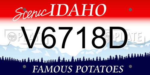 V6718D Idaho License Plate