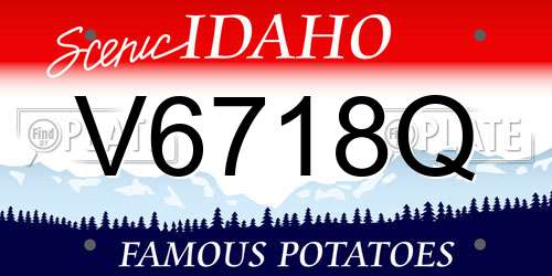 V6718Q Idaho License Plate