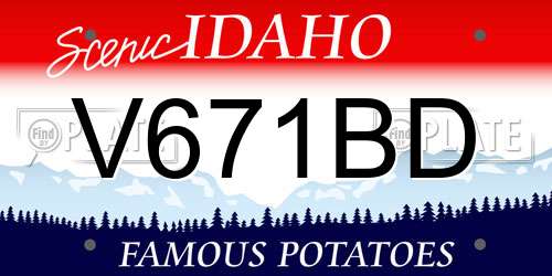 V671BD Idaho License Plate