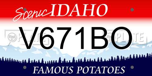 V671BO Idaho License Plate