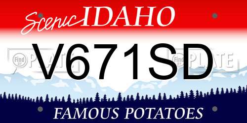 V671SD Idaho License Plate