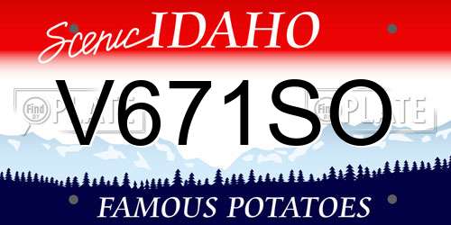V671SO Idaho License Plate