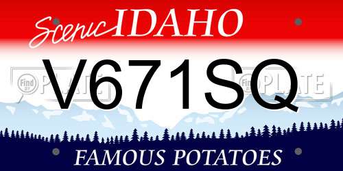 V671SQ Idaho License Plate