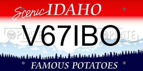 V67IBO Idaho License Plate