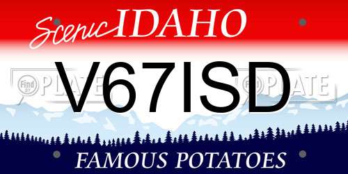 V67ISD Idaho License Plate