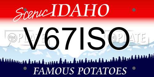 V67ISO Idaho License Plate