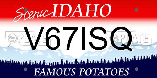 V67ISQ Idaho License Plate