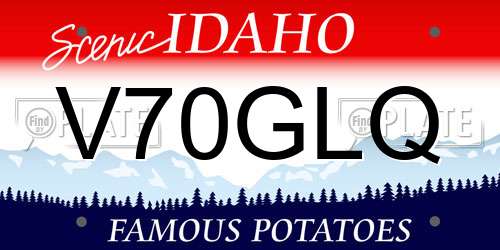 V70GLQ Idaho License Plate