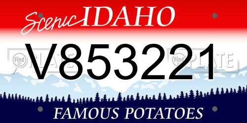 V853221 Idaho License Plate