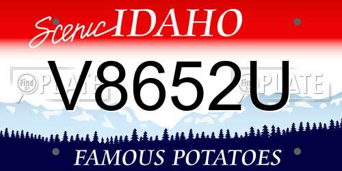 V8652U Idaho License Plate