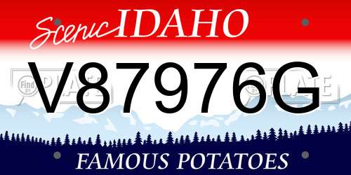 V87976G Idaho License Plate