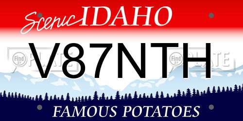 V87NTH Idaho License Plate