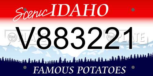 V883221 Idaho License Plate