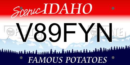 V89FYN Idaho License Plate