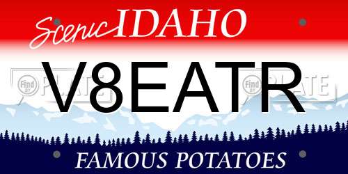 V8EATR Idaho License Plate