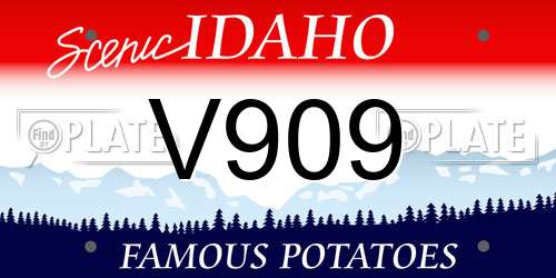 V909 Idaho License Plate
