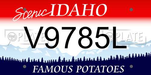 V9785L Idaho License Plate
