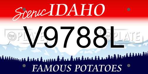 V9788L Idaho License Plate