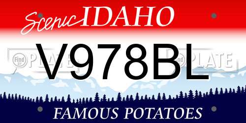 V978BL Idaho License Plate