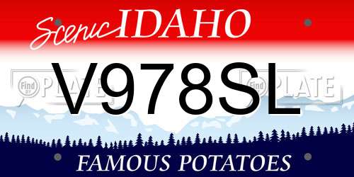 V978SL Idaho License Plate
