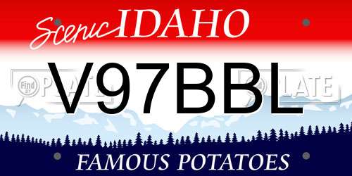 V97BBL Idaho License Plate