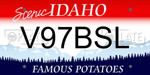 V97BSL Idaho License Plate