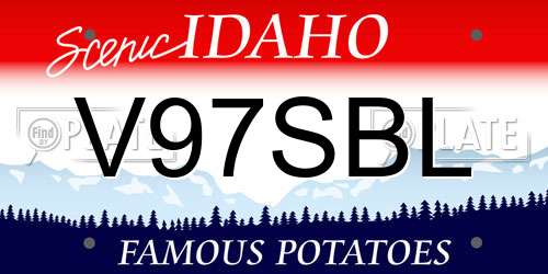 V97SBL Idaho License Plate