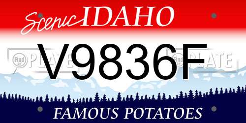 V9836F Idaho License Plate
