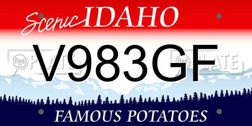 V983GF Idaho License Plate