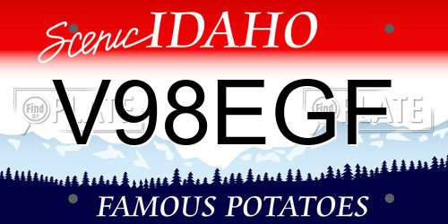 V98EGF Idaho License Plate