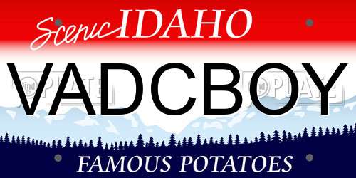VADCBOY Idaho License Plate
