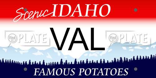 VAL Idaho License Plate