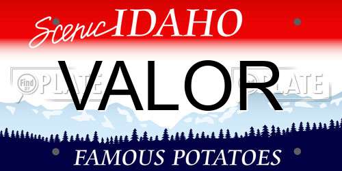 VALOR Idaho License Plate