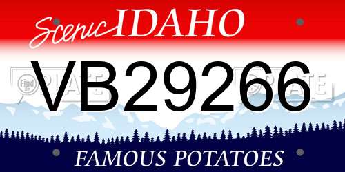 VB29266 Idaho License Plate