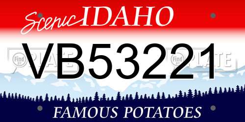 VB53221 Idaho License Plate