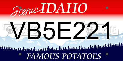 VB5E221 Idaho License Plate