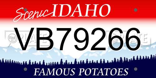 VB79266 Idaho License Plate