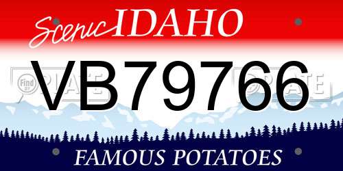 VB79766 Idaho License Plate