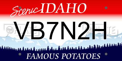 VB7N2H Idaho License Plate