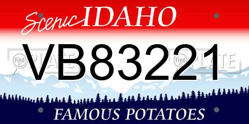 VB83221 Idaho License Plate