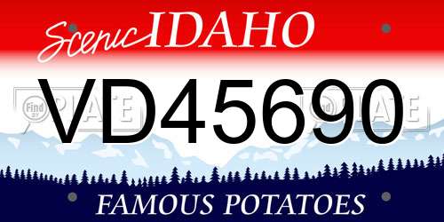 VD45690 Idaho License Plate