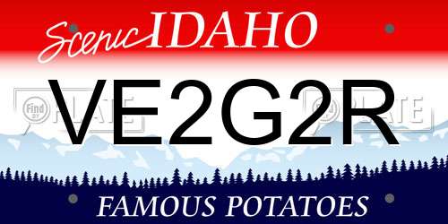 VE2G2R Idaho License Plate