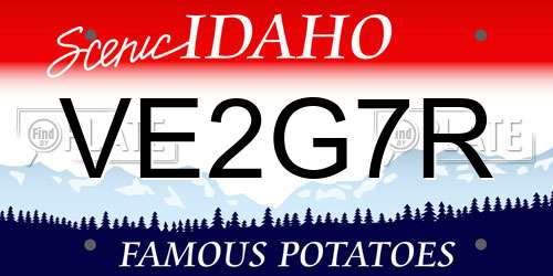 VE2G7R Idaho License Plate